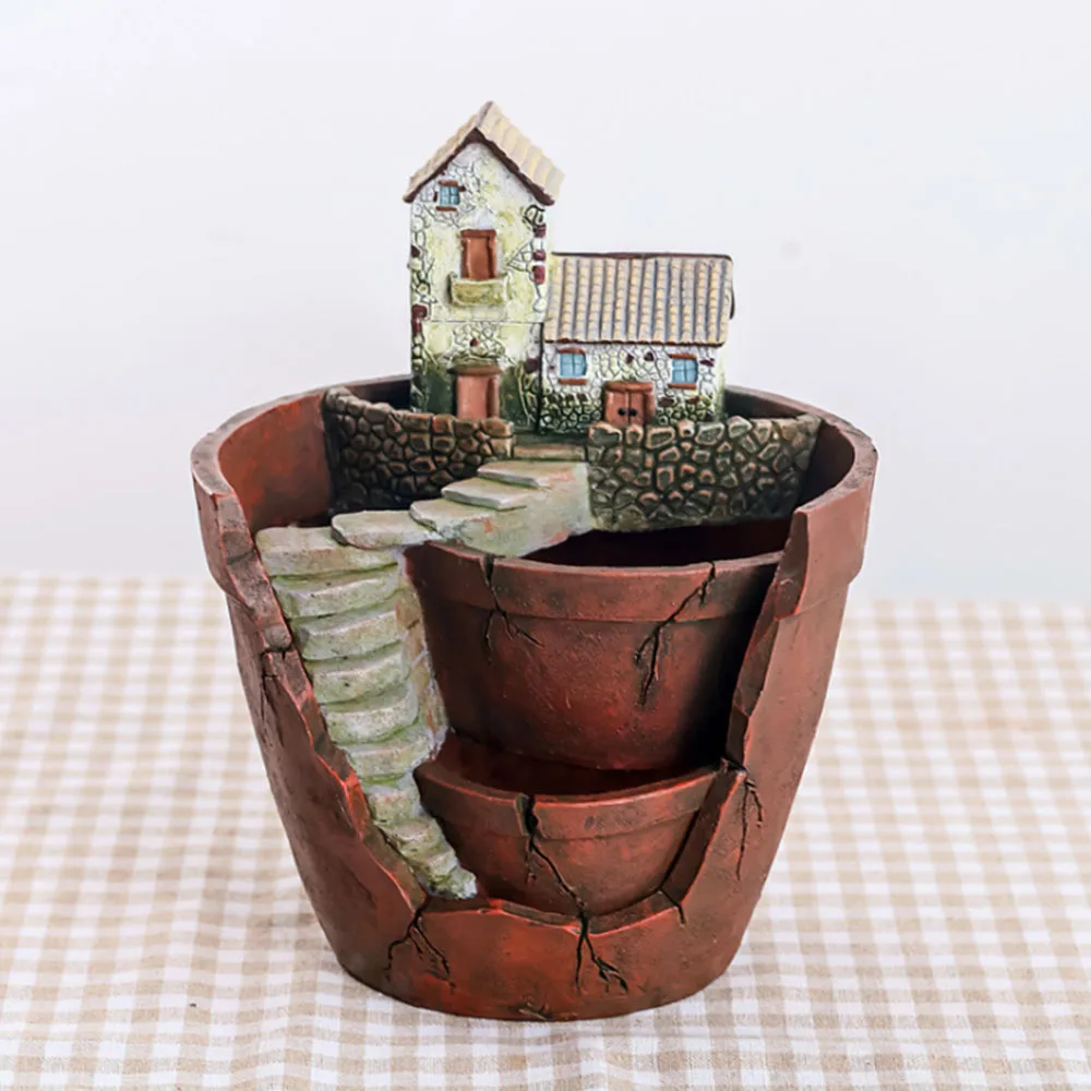 3D сказочный садовый горшок для цветов суккулентов контейнер сделай сам бонсай