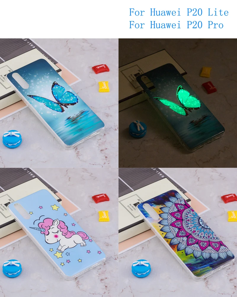 Светящийся чехол из ТПУ для Huawei P20 P 20 силиконовый Pro/P20 Lite P20Lite | Мобильные телефоны