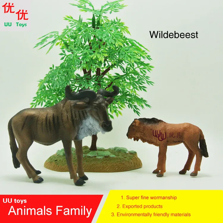 Горячие игрушки: Wildebeest (дикая дикая) Семейная модель животных детские игрушки
