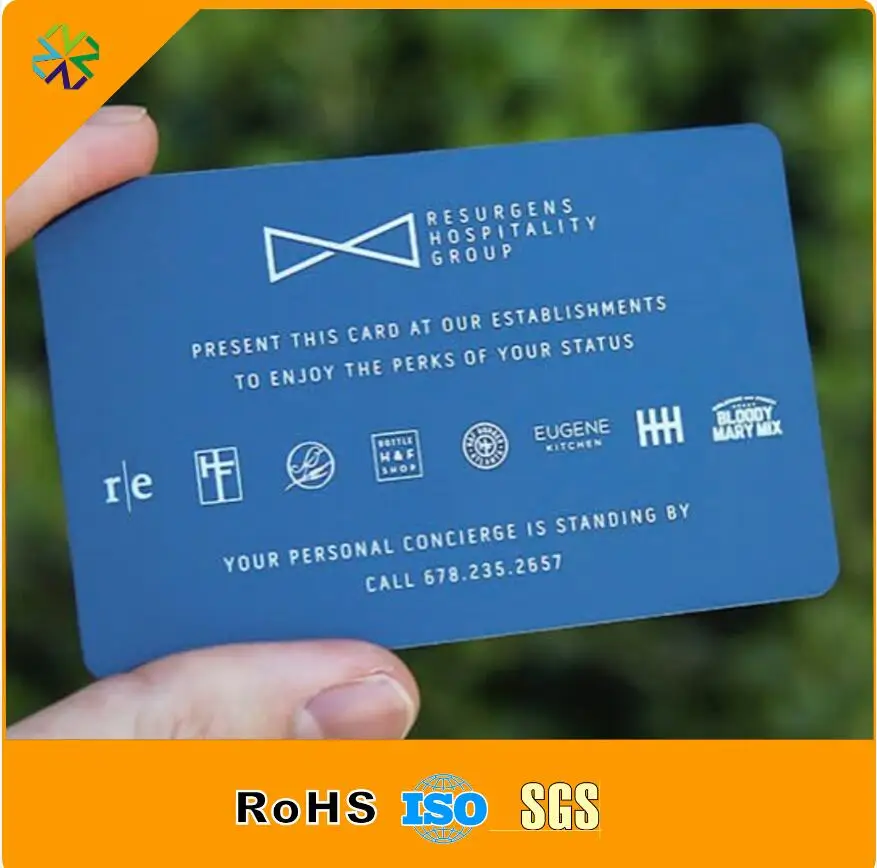 Low price promotional metal card blue metal business cards