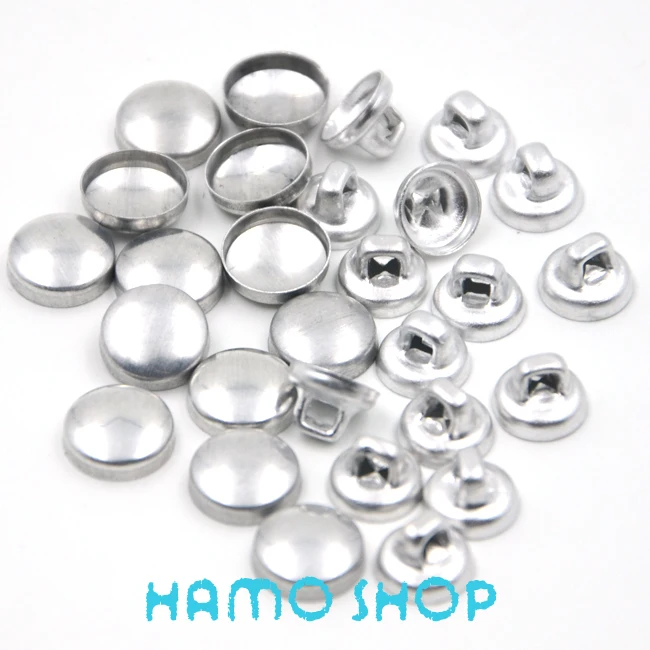 

100Sets/Lot #16 Aluminum Round Fabric Covered Cloth Button Cover Metal Jewelry Accessories for Handmade DIY Free Shipping