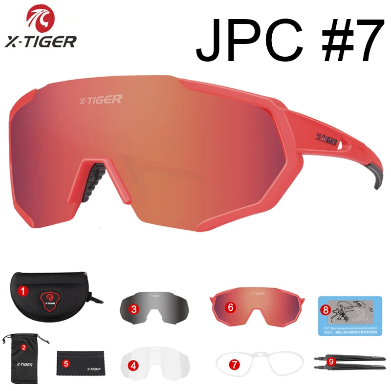 X-YJ-JPC07-5 X-TIGER женские 5 линз поляризованные велосипедные очки дорожный велосипед велосипедные солнцезащитные очки MTB велосипедные очки - Цвет: X-YJ-JPC07-5