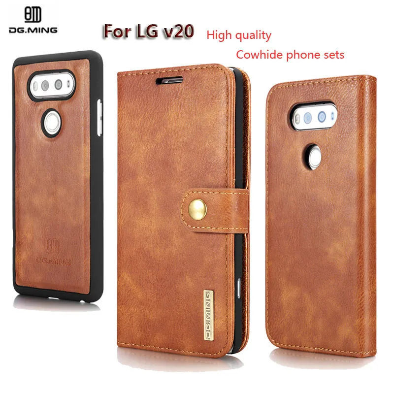DG. MING для LG V20 Роскошный Ретро чехол из натуральной кожи съемный бумажник 2 в 1