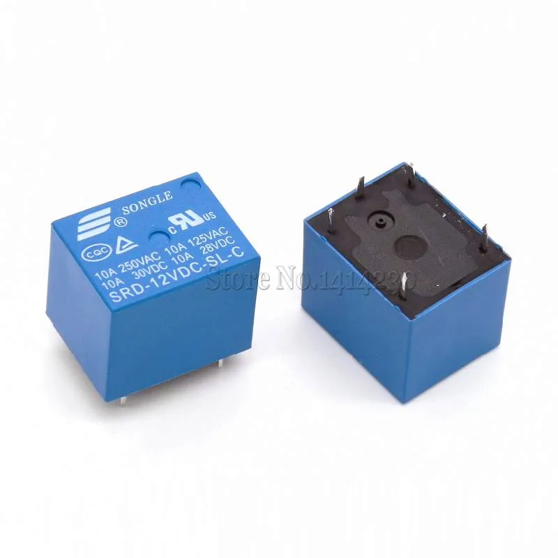 10 шт. 12 В DC мощность реле SRD-12VDC-SL-C T73-12V 5Pin PCB тип