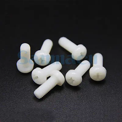 

Qty50 M5 Metric Full Nylon Phillips Cross Pan Head Machine Screws