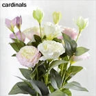 Искусственные цветы в европейском стиле, 1 шт., 3 головки, Lisianthus Eustoma, декоративные цветы на Рождество, свадьбу, вечеринку, дом, 5 видов цветов