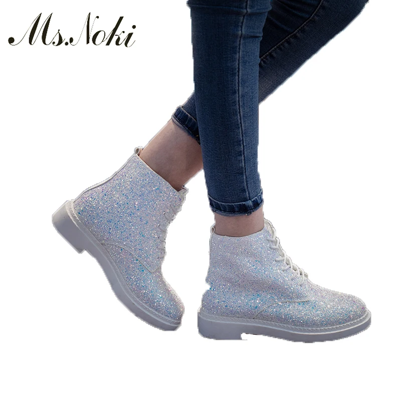 Женские туфли на шнуровке Ms.Noki повседневные с блестками акварельные лоферы