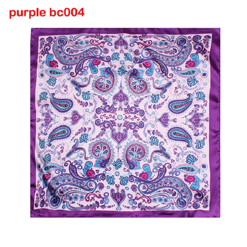

Hot Luxury Silk Square Scarf Bandana Women Fashion Brand Femme Wrap Silk Foulard Scarves Poncho Purple Shawl Hijab 60cm