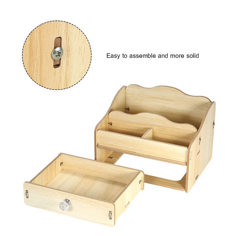 Деревянная настольная коробка для хранения косметики своими руками органайзер