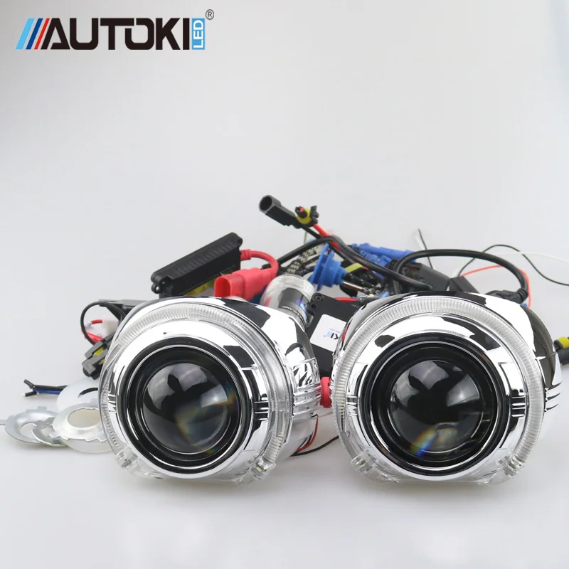 Autoki 3 0 дюймов S Max светодиодный DRL светильник кожух с 2 5 H1 мини Hi/Low линзы проектора bi