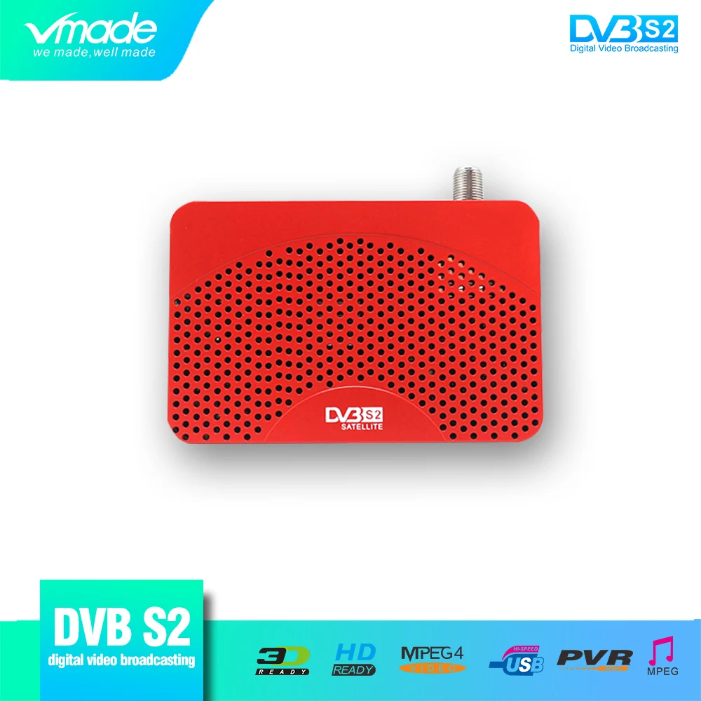 Vmade новейший мини DVB S2 HD цифровой спутниковый ТВ ресивер Поддержка PVR IP tv CCCAM MPEG-2/4 HD 1080p H.264 DVB S2 HD телеприставка