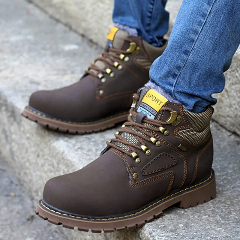 Теплые зимние мужские ботинки высококачественные кроссовки очень Нескользящие