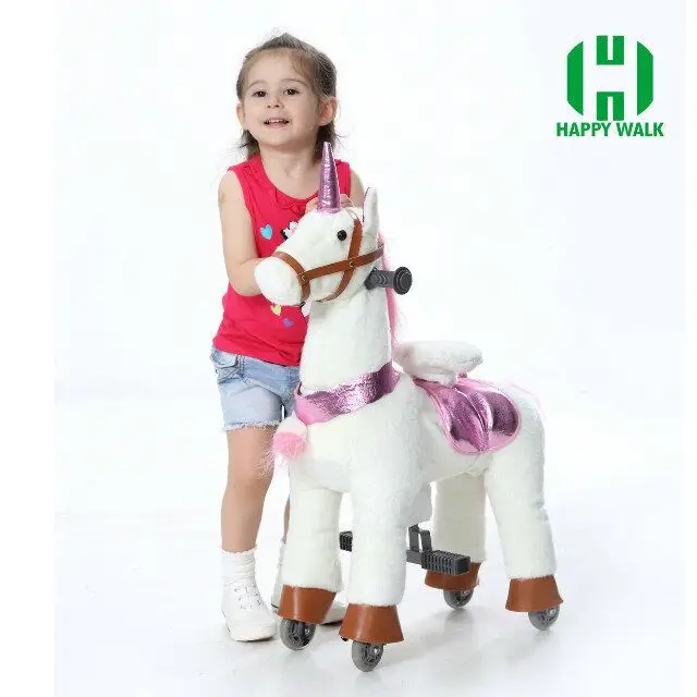 Unicorn Аттракцион на лошадях игрушки для От 3 до 7 лет мальчиков и девочек дети милые раздвижные механические лошади животные кататься на скутере рождественские подарки Горячая распродажа - Цвет: Unicorn