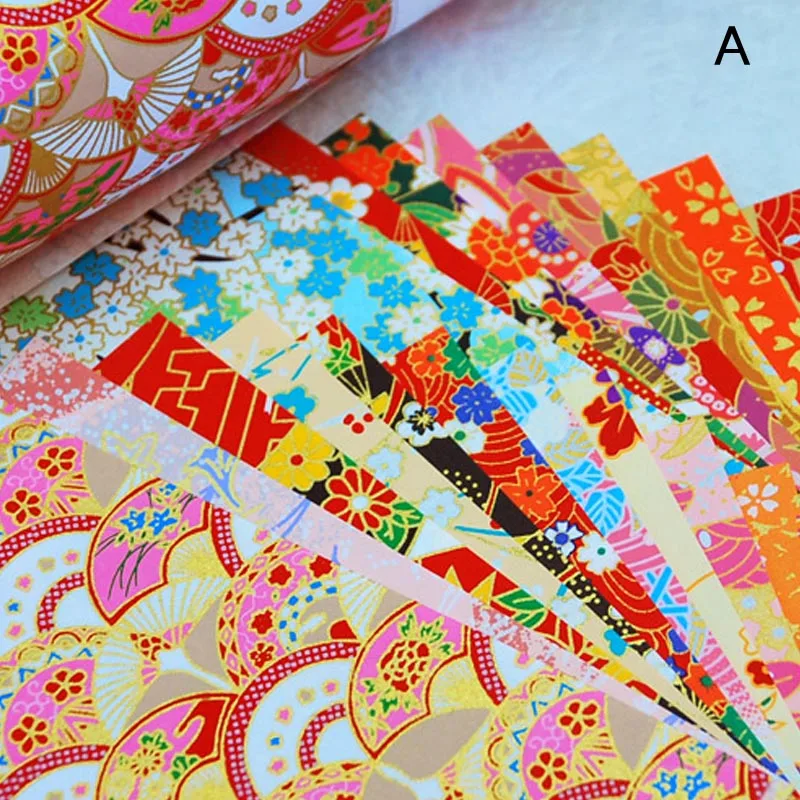 20pcs/pack Gift Packaging Materials Gold Lines Square Decorative Paper handcraft Accessories Origami Handmade paper Flower - купить по