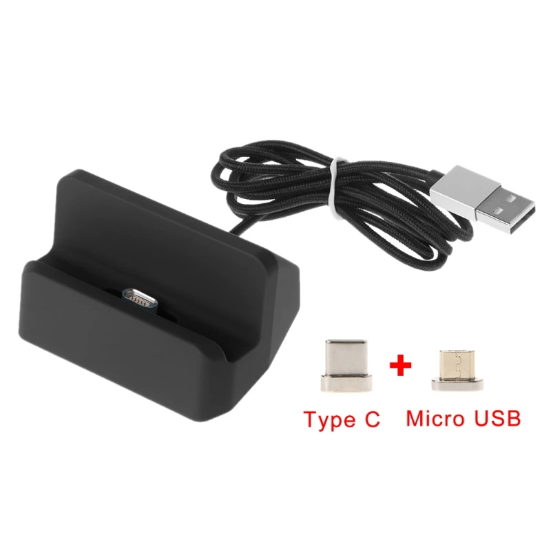 1 комплект Новый Магнитный Micro USB + Type C разъем зарядная станция Док для телефона