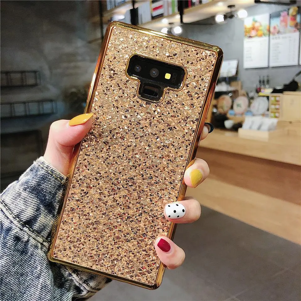 For Samsung Galaxy Note 9 8 5 4 3 Cover Luxury Brand 3D Glitter Soft Case Bling Plating S10 S10E S9 Plus S8 S7 Edge |