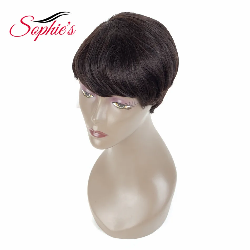 Короткие парики Sophie's Bob для черных женщин, не Реми, прямые человеческие волосы, парик 4 дюйма, человеческие волосы, машина без запаха, парики H. NINA