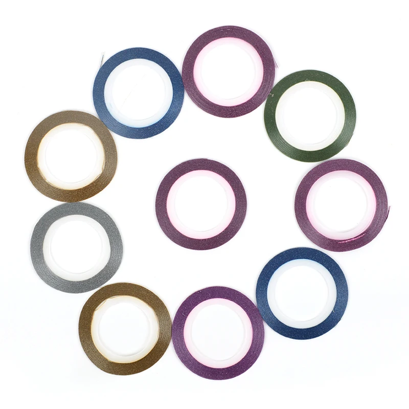 10 рулонов разноцветные наклейки для ногтей самостоятельного 3D дизайна