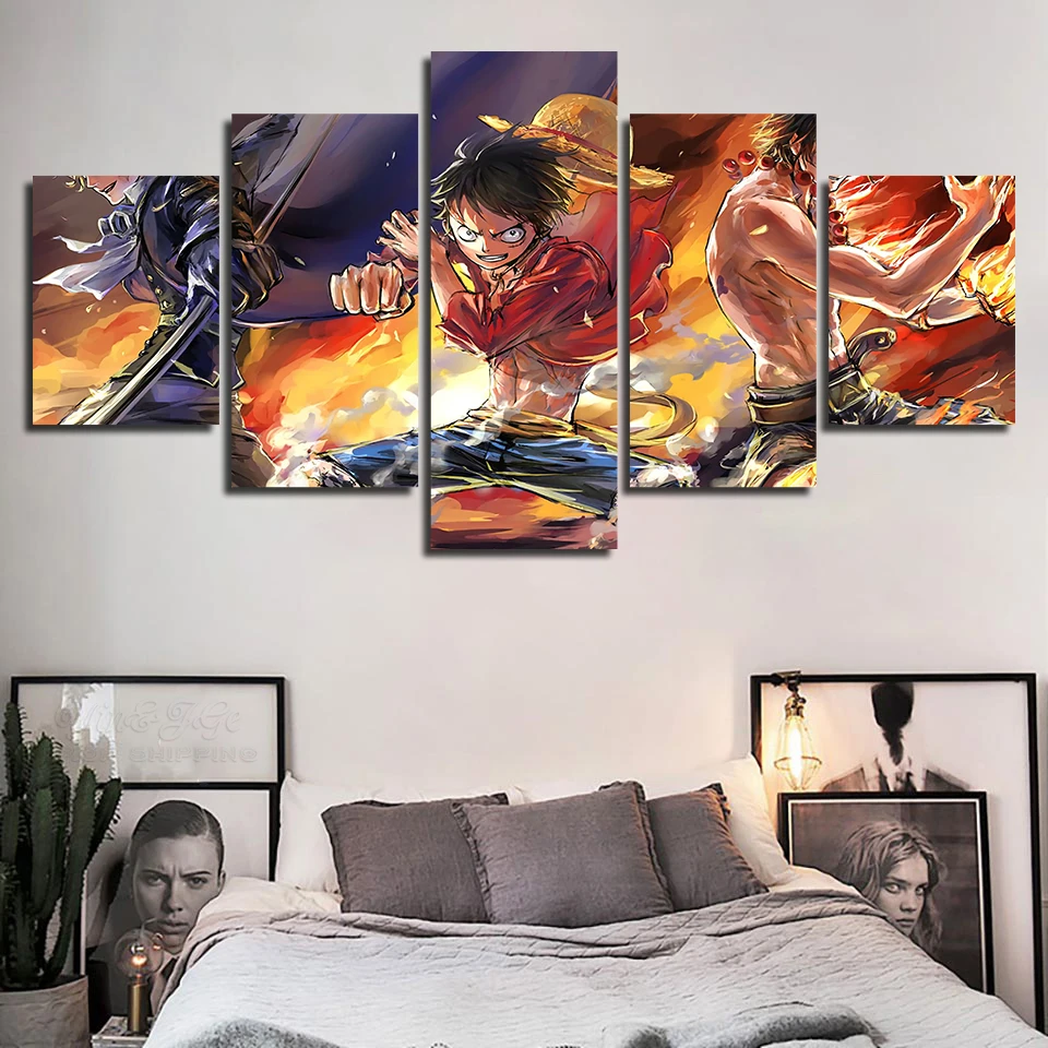 Настенный художественный холст печати Одна деталь картина 5 Панель персонажей