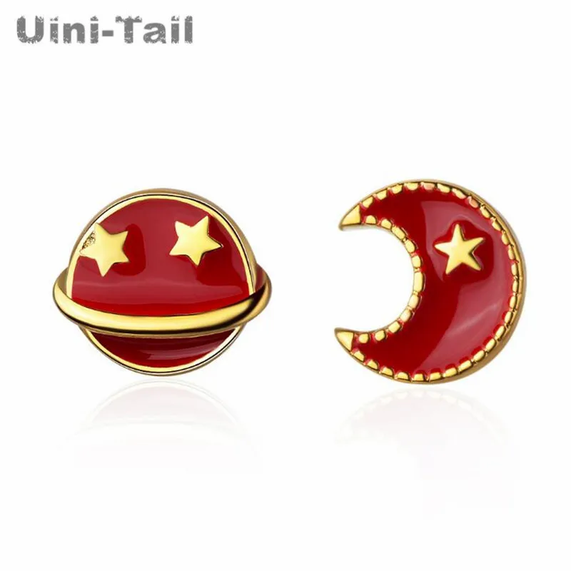Серьги Uini Tail Асимметричные из серебра 925 пробы в китайском стиле|Серьги-гвоздики|