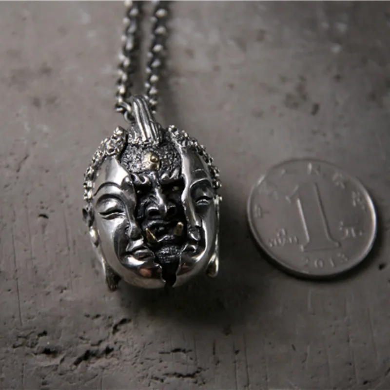 

925 Sterling Silver Fashion Jewelry Men Women Necklace Exquisite Evil Come From Heart Necklace & Pendant Trendy Men Jewelry