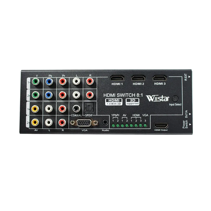 Wiistar Digital Multi-Functional HDMI Converter with 8 Inputs to 1 Output ( VGA+AV+Ypbpr Component + HDMI) hdmi out | Безопасность и