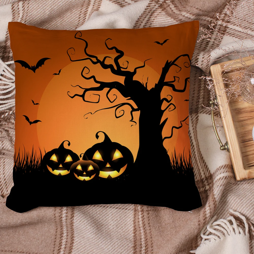 Halloween Pillow Cover Pumpkin Print Cushion Kids Cartoon Throw Pillows housse de coussin P15 | Дом и сад