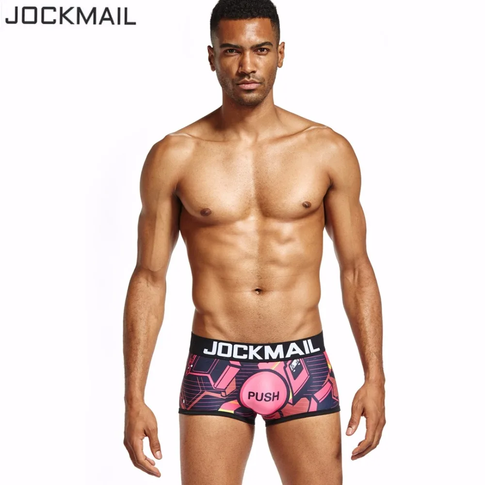 Бренд jockmail мужские трусы боксеры шорты сексуальные мужские трусы-боксеры marca cuecas пестрые трусы нижнее белье