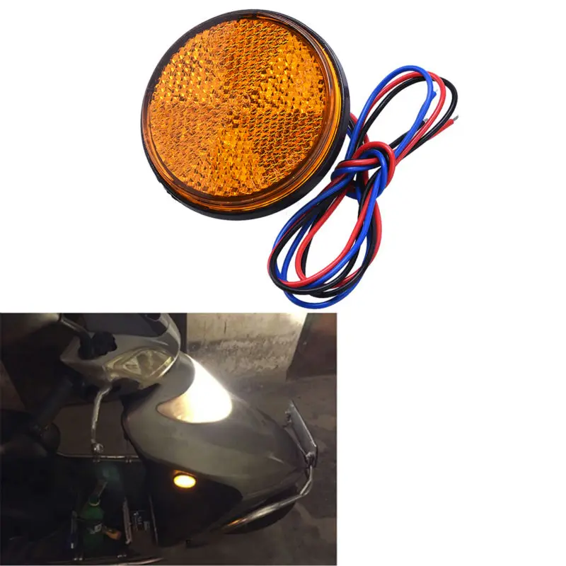 Автомобиль Мотоцикл 24SMD светодиодные задние тормоза поворотов свет лампы круглый Отражатели мотобайк светодиодные фонари красный, белый желтый свет 12 В