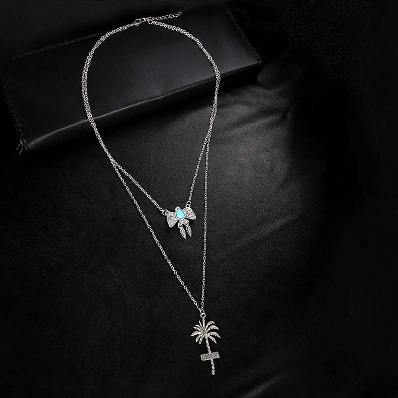 Женское Ожерелье 2 шт./компл. длинное ожерелье в богемном стиле с кулоном виде