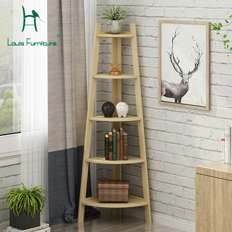 Книжные шкафы Louis Fashion из массива дерева многоэтажная треугольная Подставка для