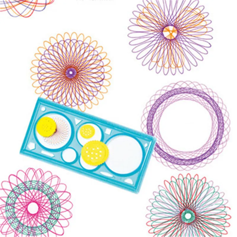 Baby Drawing Toys Set Children Multi-function Painting Puzzle Spirograph Geometric Ruler Drafting Tool Learning Art for Kid | Игрушки и