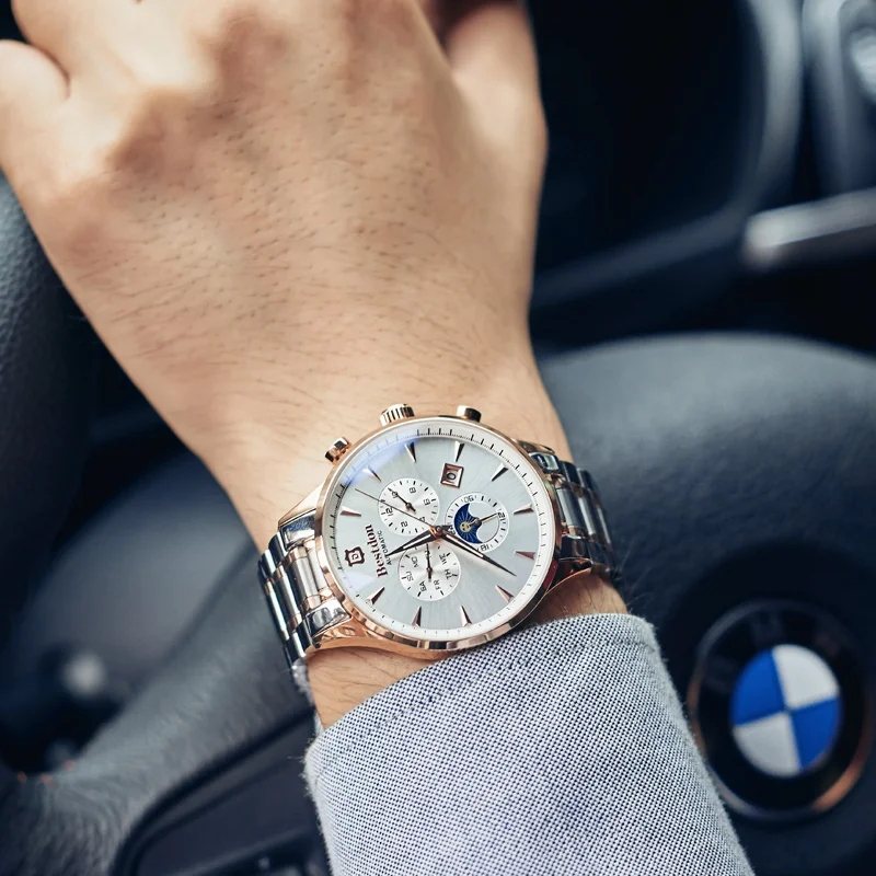 2017 мужские часы люксовый бренд Bestdon деловые механические золотые Календарь