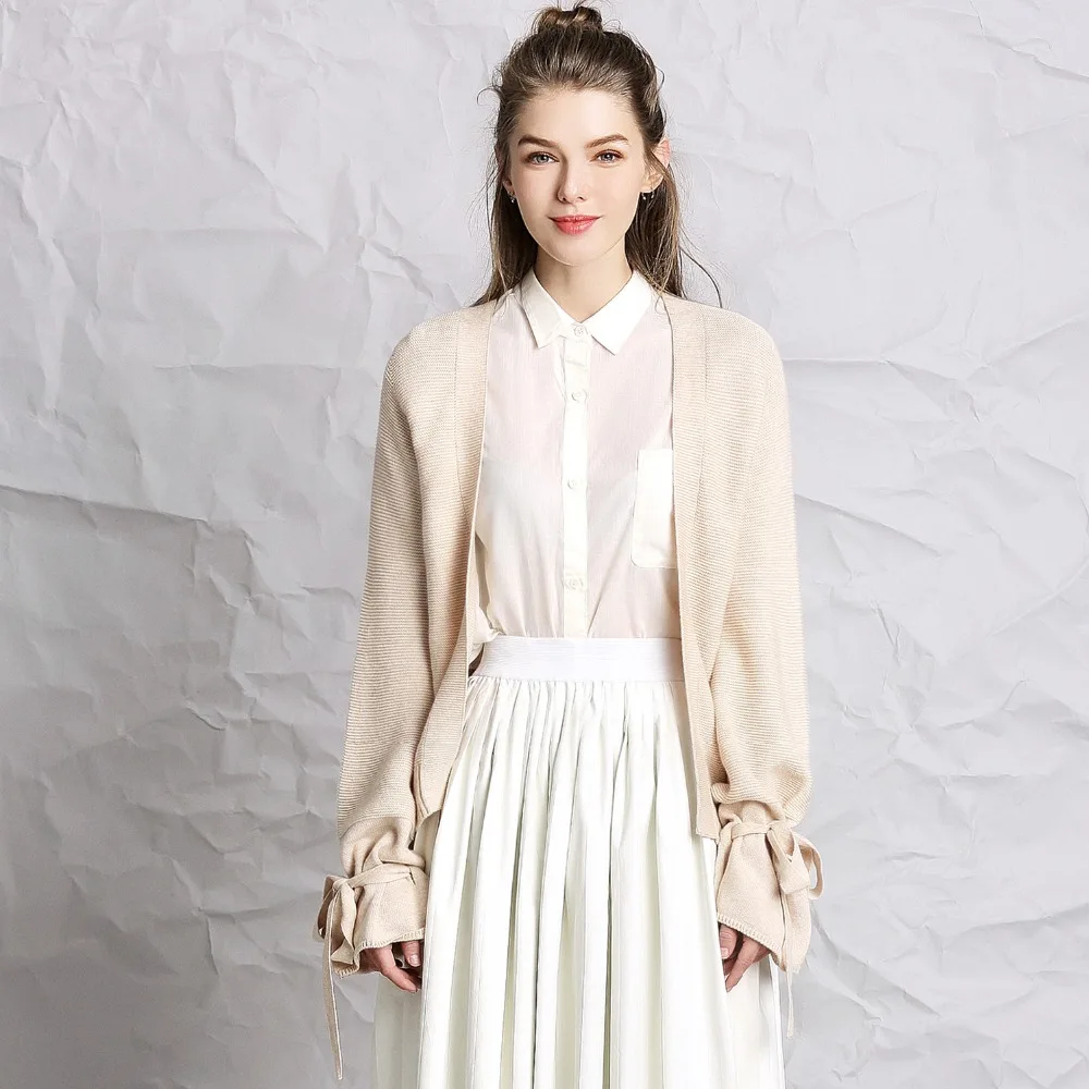 2017 Женщин Весной Кардиганы С Длинным Рукавом Лук Открытым Стежка Случайные