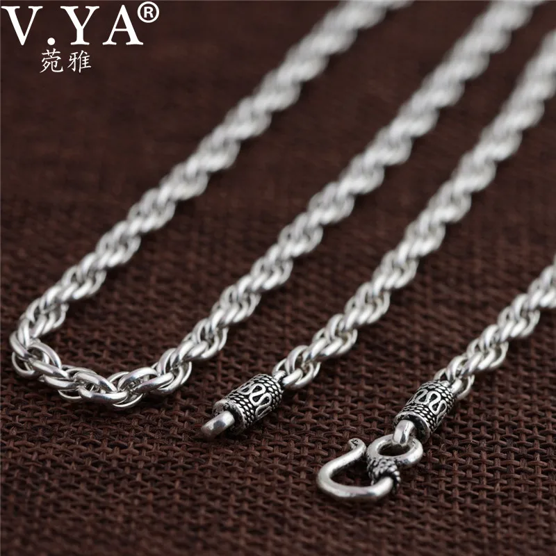 Мужская винтажная цепочка V.YA серебряное ожерелье из натурального тайского