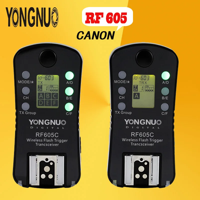 Беспроводной триггер вспышки YONGNUO RF 605C 2.4GH с прозрачным ЖК дисплеем 603 обновленная