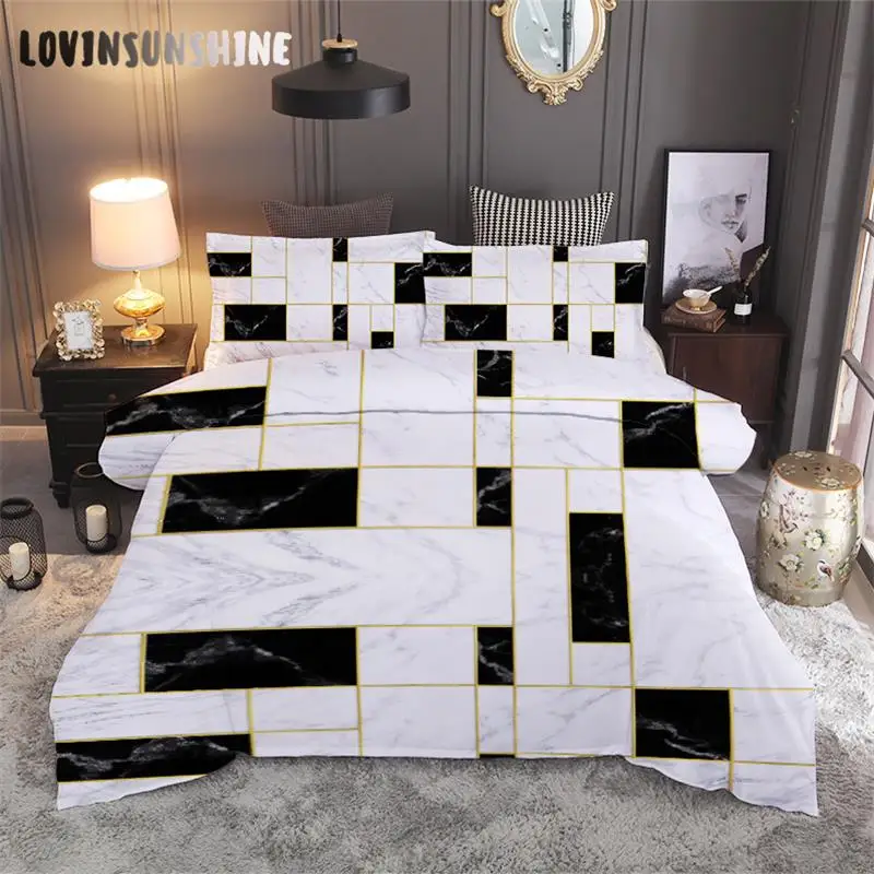 LOVINSUNSHINE набор пододеяльников King size 3d комплект двуспального постельного белья черно-белое одеяло AB#190