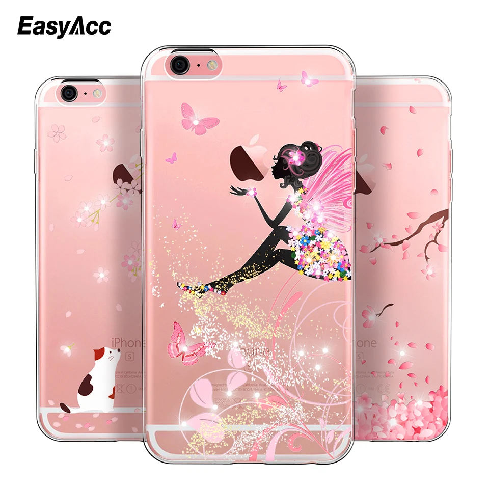 Чехол Easyacc для iphone 6 мягкий силиконовый чехол со стразами роскошный блестящий