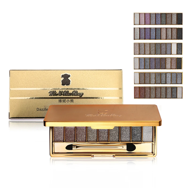 Палетка теней для макияжа с кисточкой 9 цветов|professional cosmetics|eyeshadow palettepalette make up |