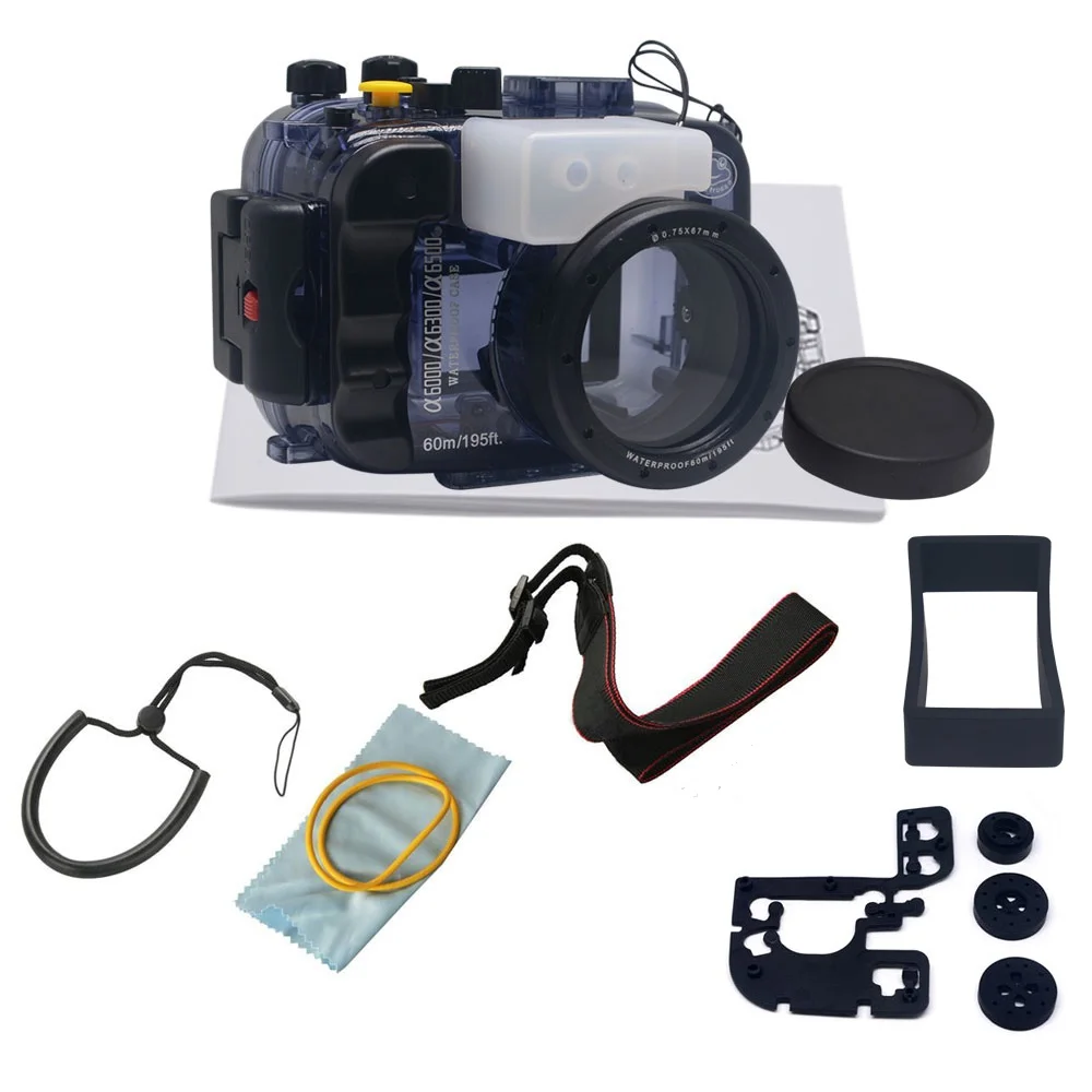 Mcoplus 60m 195ft Водонепроницаемый подводный чехол для камеры Sony A6000 A6300 A6500 с объективом