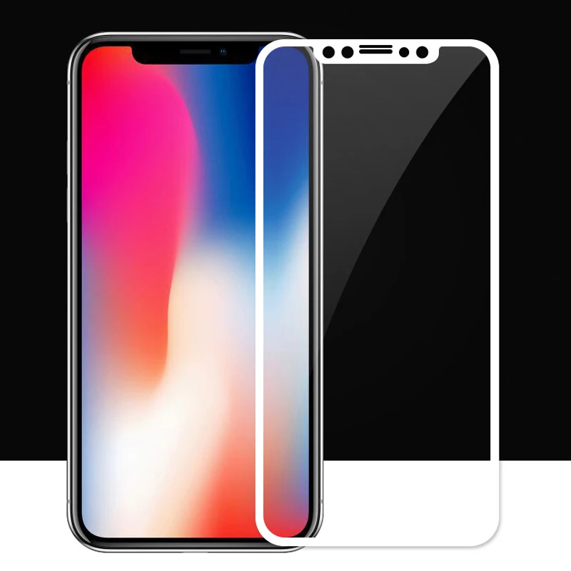 BXE 3D полная закругленная кромка Закаленное стекло протектор экрана для iPhone X XS Max XR Защитная пленка для iPhone X 10 закаленное стекло - Цвет: White