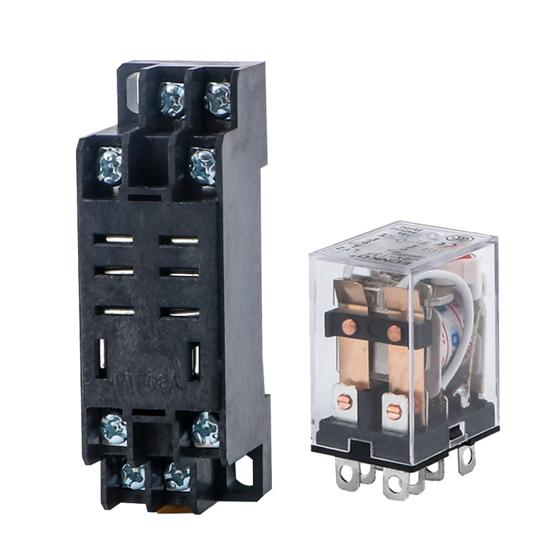 HH62P LY2NJ JQX-13F LY2 электромагнитные реле переключатель розетки переменного тока 220V 110V DC 24V 12V 10A DPDT 8 Pin Медь катушки Мощность реле