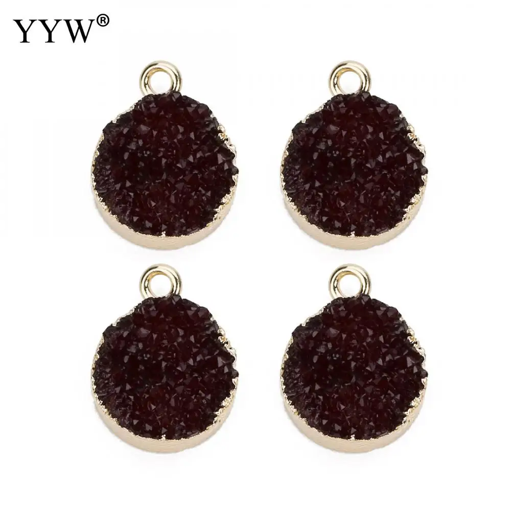 5 шт./лот кулон из смолы с латунным покрытием золотого цвета Синий Розовый Красный