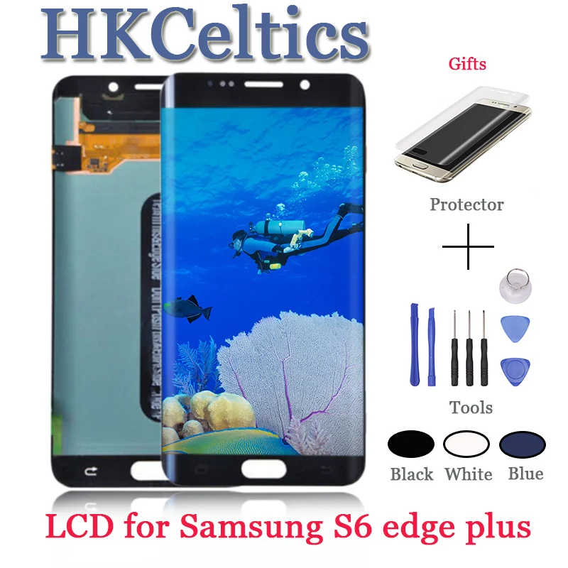 ЖК дисплей и сенсорный экран в сборе для Samsung Galaxy S6 Edge Plus 5 7 дюйма G928 G928F шт.|Экраны