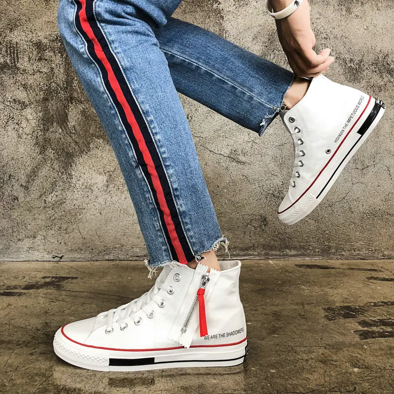 

Men High top New fashion spring/autumn men canvas shoes casual flats sneakers A21-02z