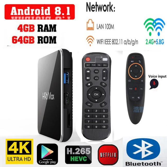 64g g10 H96 Max X2 Android 9,0 tv Box Amlogic S905X2 4 ГБ/32 ГБ 64 Гб двойной WiFi Bluetooth USB 3,0 4K H96 max plus дополнительная клавиатура - Цвет: 64g g10