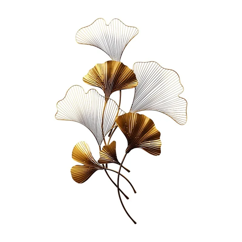 Китайская кованая Роскошная настенная подвесная стена Ginkgo, украшение для гостиной, диван, задний план, отделка крыльца под фреску, Фреска, орнамент R629