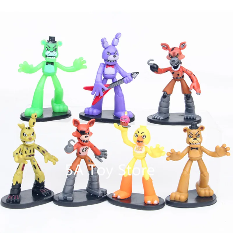 7 шт./компл. пять ночей у Фредди FNAF сумки Чика Фокси Бонни ПВХ Фигурки игрушки 8