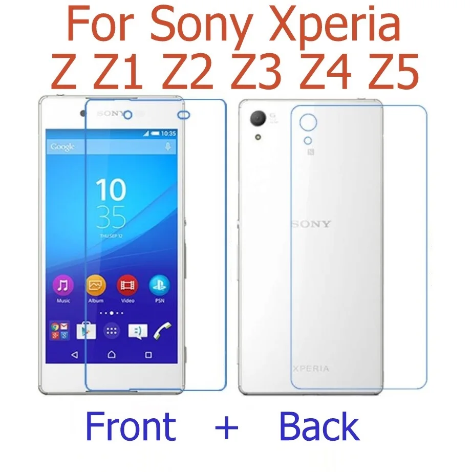 2PCS = Front + Back Screen Protector Glossy and Matte Film For Sony xperia Z1 Z3 Z4 Z5 mini compact / Z2A /Z3V Protective |