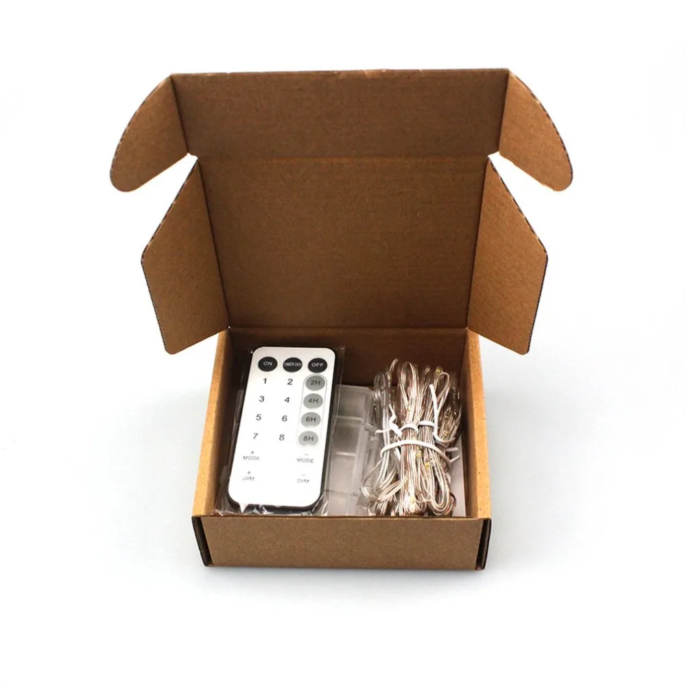 104 PCs Led Lamp String Waterproof Remote Control Battery Box Fireworks Copper Wire Light | Лампы и освещение